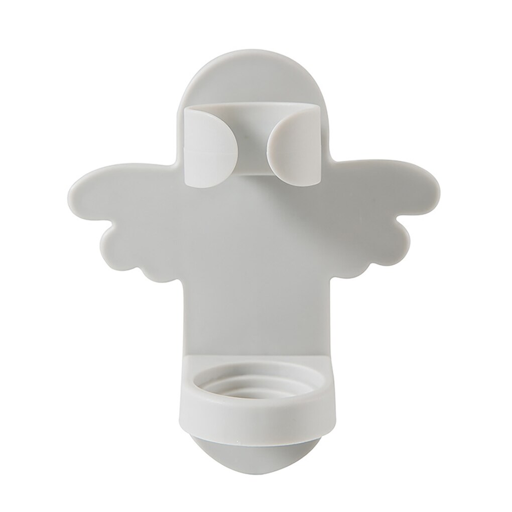 Electric Toothbrush Holder Wall Bathroom Organizer Tooth Brush Holder Toothbrush Cup Stand Case Rack Shaver Iron Shelf Storage: Grey-A