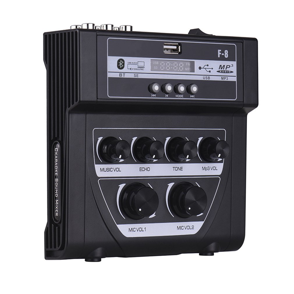 Household Audio Mixer Sound-Plastic Mini Karaoke Microphone Stereo Echo-Mixer Support Recording Mp3 1 Piece