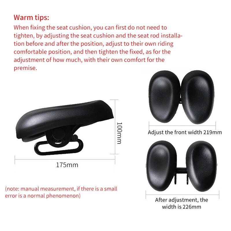Bicycle Seat Breathable Noseless Adjustable Bike Saddles Padded Ergonomic Dual Pad Bicycle Saddle Bicycle Bike Accessories