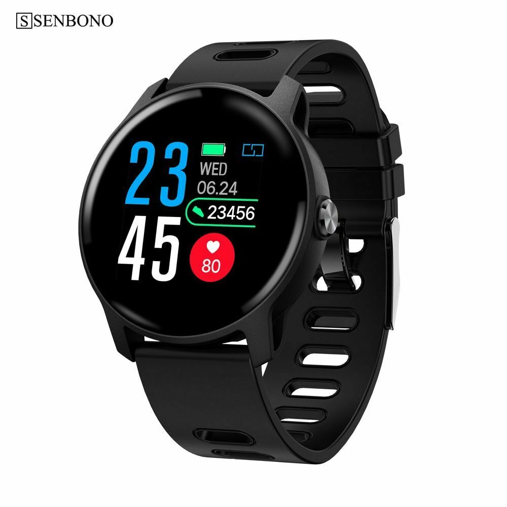 Dinto S08 Sport Bluetooth montre intelligente hommes femmes étanche Fitness Tracker moniteur de fréquence cardiaque podomètre pour téléphone Android IOS: Noir