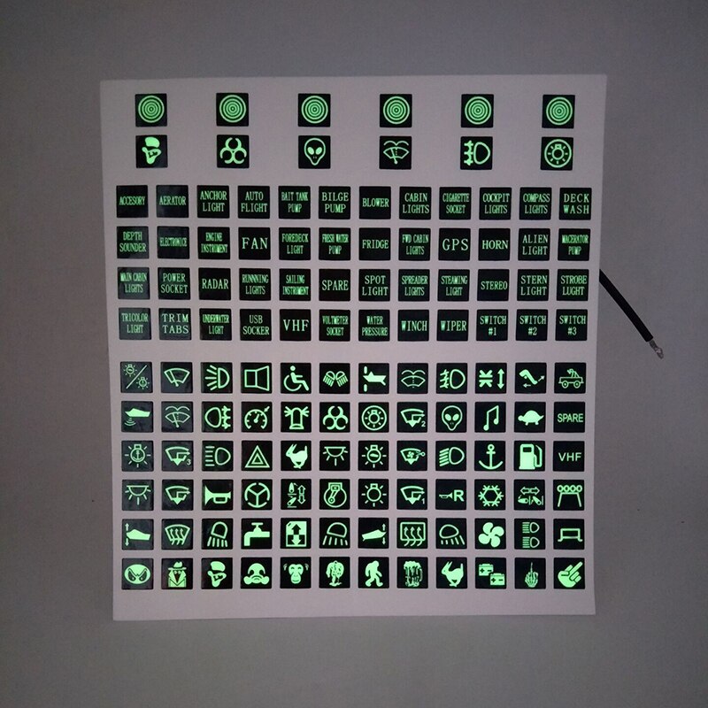 120 Sticker Rocker Switch Label Decal Circuit Panel Luminous Sticker