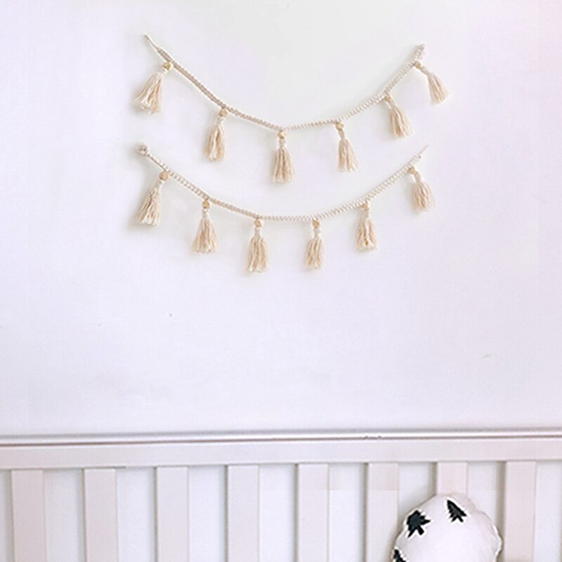 INS Nordic Style Tassel Garland String Kids Room Decor Bumper for Newborns Wall Hanging Ornaments Baby Shower Party Banner