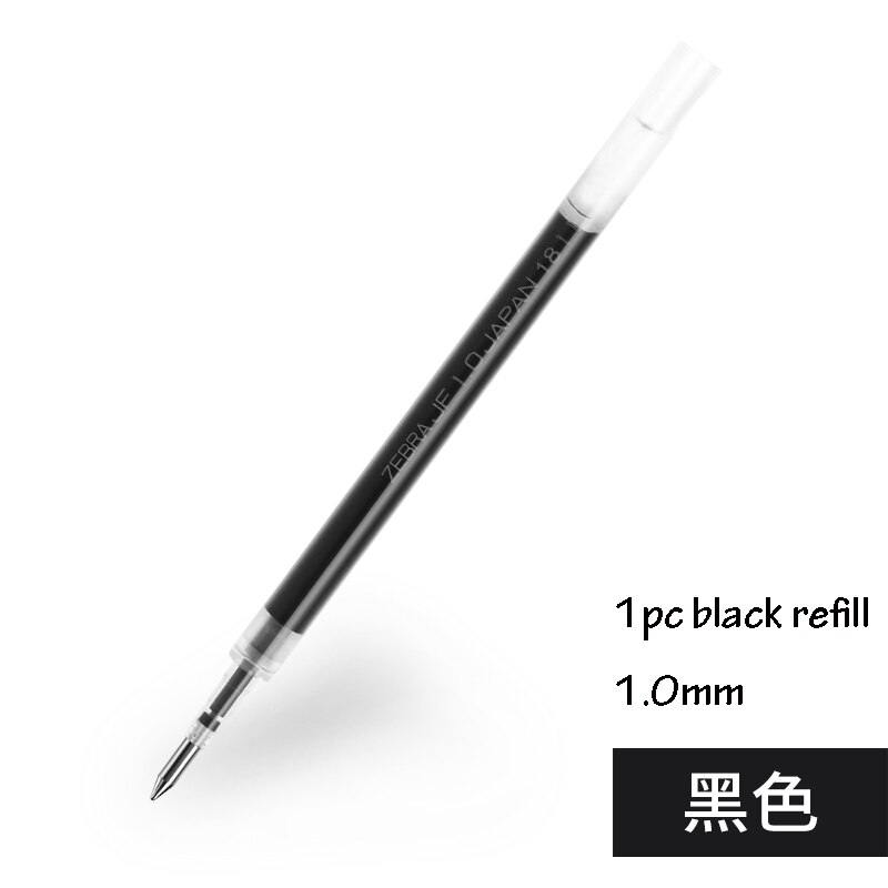 ZEBRA Gel Pen Rollerball Refills for JJ15/JJZ49/JJ31/JJ55 Retractrable Pen 0.3 0.38 0.4 0.5 0.7 1.0mm Pen Refill: 1.0 black