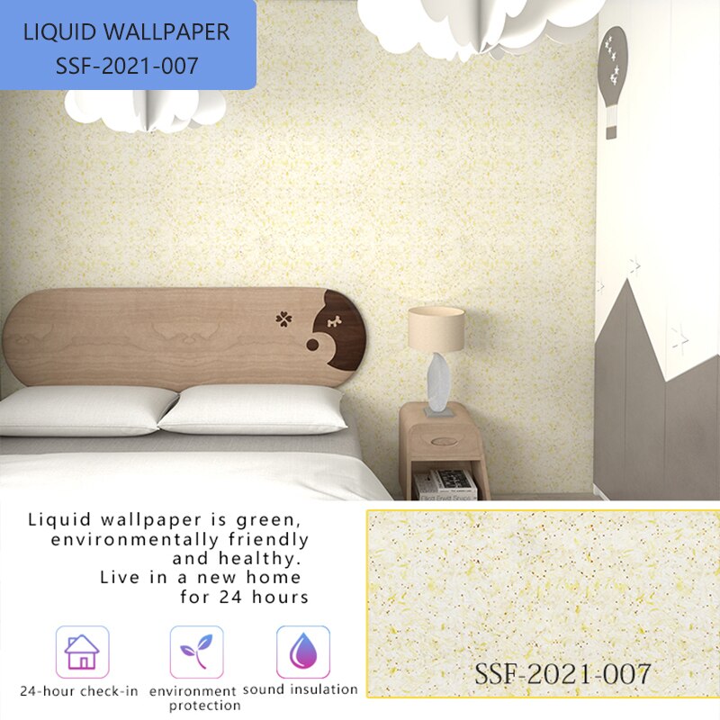 Vloeibaar Behang Ecologische Muur Zijde Gips Ecologische Modder Huishoudelijke Tv Fiber Coating Zelf Borstelen Achtergrond Waterdicht: SSF-2021-007