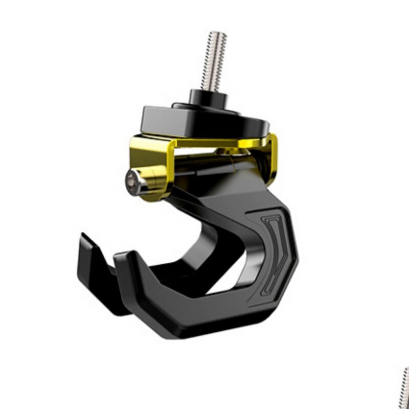 Neue Motorrad Helm Tasche Haken Doppel haken Aluminium Legierung Rolle Helm Halfter Flasche Haken Aufhänger Mit 6mm Schrauben: Gold