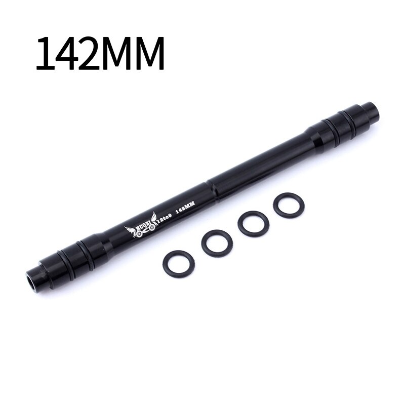 Rear boost hub axle 12 to 9 for MTB road bike 142mm/148mm Conversion Axis Seat 7075 Aluminum alloy hub axle: 142mm Black