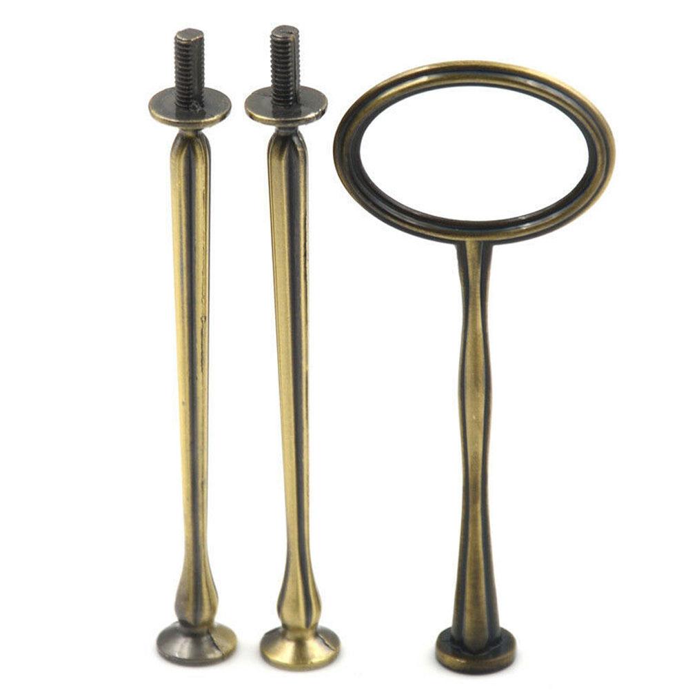 Sales 2/3 Tiers Cake Rod Plate Stand Handle Fitting Hardware Without the Plate Bake Wedding No Cake Tray Kitchen Utensils: 3 Tier Bronze