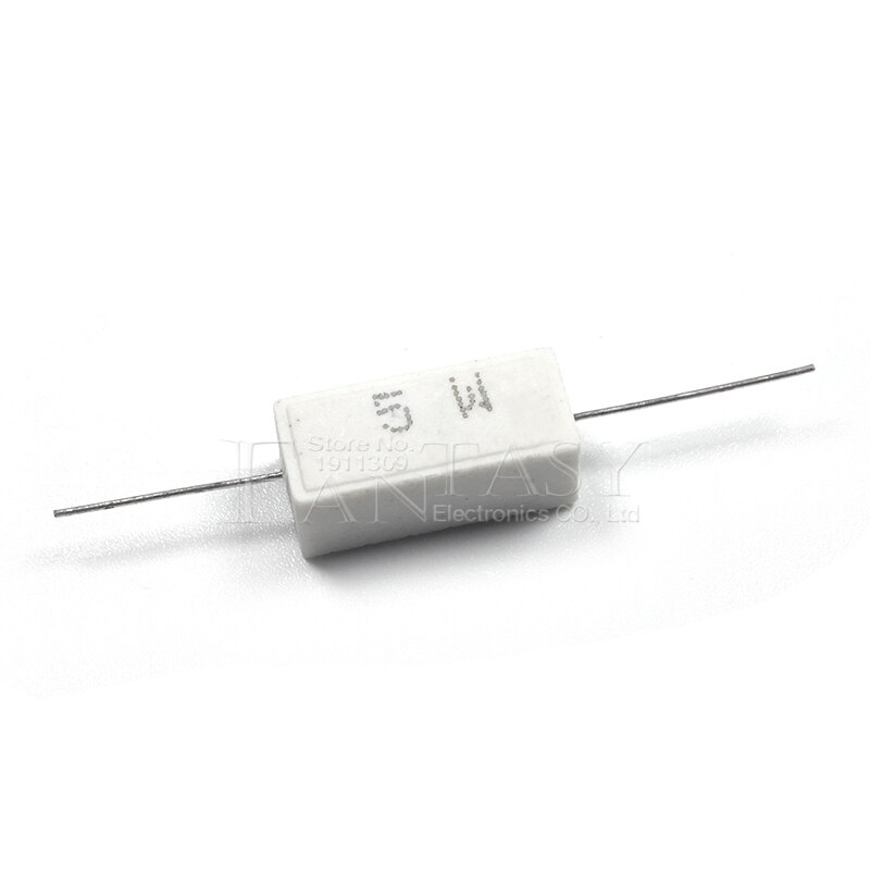 Resistenza Assiale Ceramica Cemento 5W Resistenza Di Cemento Verticale Da 5 Pezzi 10W 5.6R ~ 20R Ohm Resistenza Cemento Ceramica