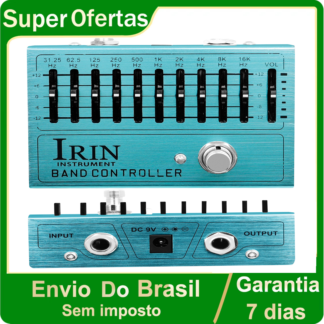 Pedal de efecto de guitarra IRIN, controlador de banda británico/americano/UZI/máximo/banda, Pedal de guitarra eléctrica True Bypass, accesorios de guitarra: Verde claro