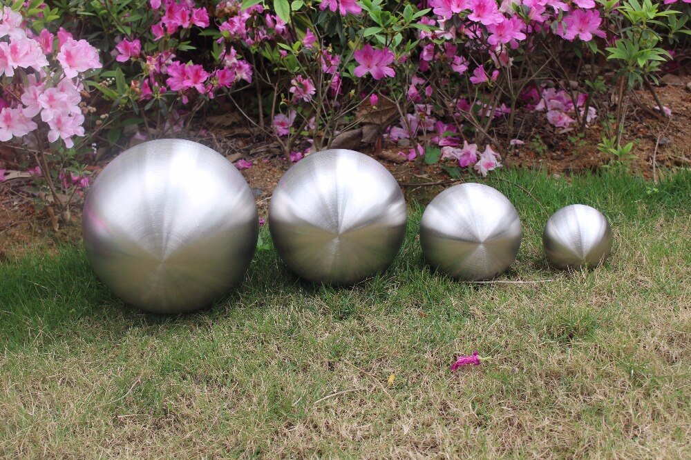 Dumb light ball Dia 200mm 20cm stainless steel wire drawing ball hollow ball decoration ball decorative furnishing articles