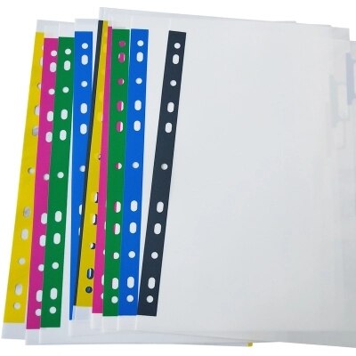 A4 Loose-leaf index paper Color page labeling sheet 11-hole document classification paper 10pieces