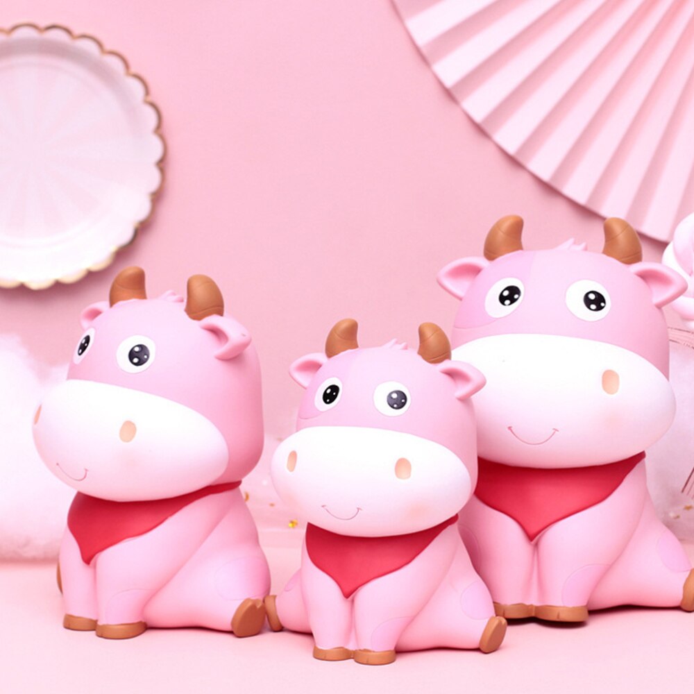 1Pc Lovely Cow Saving Pot Small Saving Pot Kids Saving Pot Resin Saving Pot Lovely Saving Jar Desk Decoration for