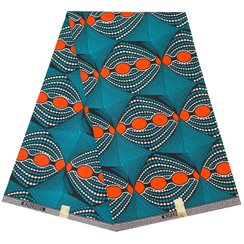 100% Polyester Ankara African Prints Pattern Wax Fabric Sewing Party Dress Tissu Craft Making Patchwork Loincloth Pagne: Blue / 6yards