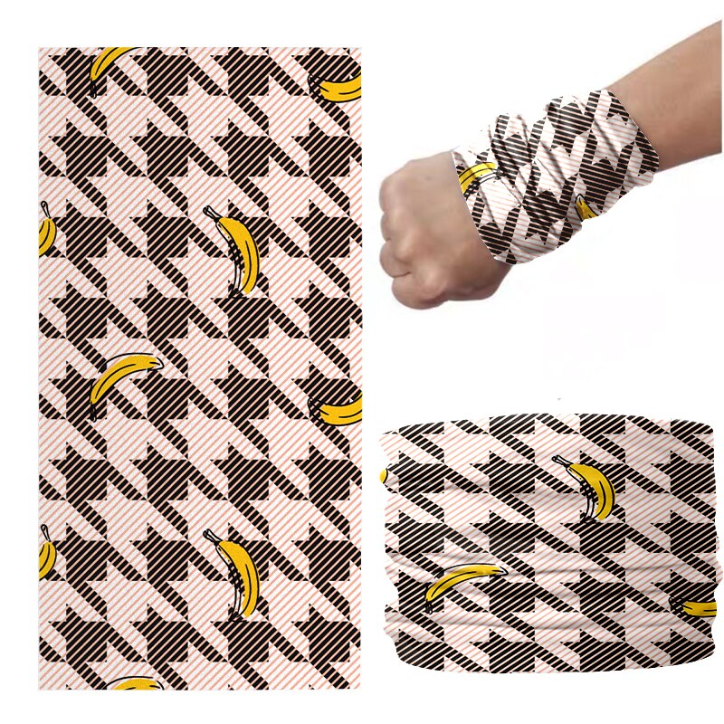 3D imprimé pied-de-poule foulard Plaid magie sport Hijab écharpe bracelet accessoire cheveux pour femme masque anti-poussière en plein air: style13