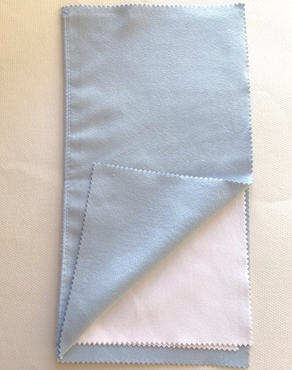 1 stk 25 x 15cm semsket skinn stoff sølv polish klut smykker rengjøring gull platina flerlags anløpsfjerner: Skyblue