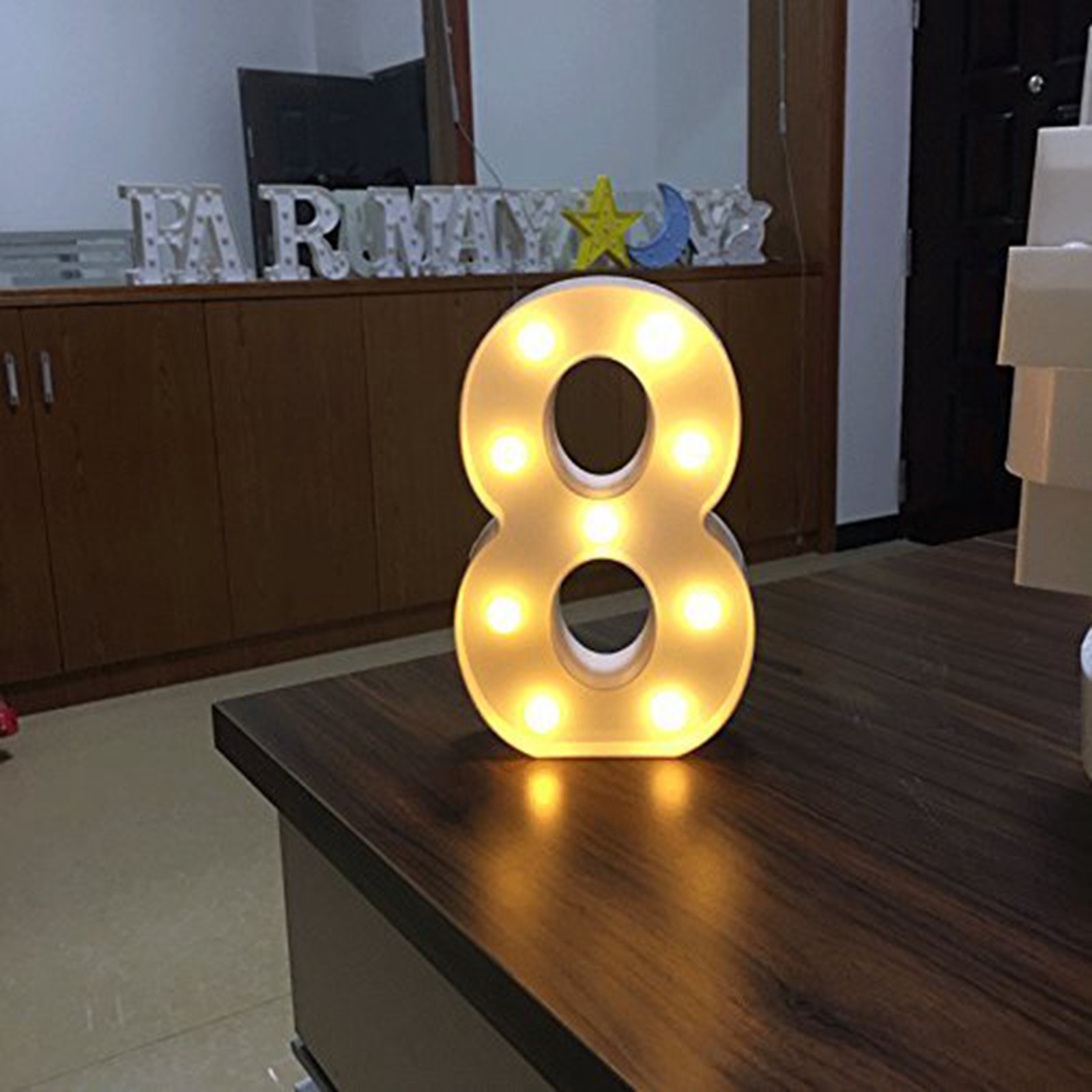 Number LED Night Lights Luminous Number Letter Lamp Light for Home Wedding Birthday Christmas Party Decoration Scene Props: Pinkish Grey