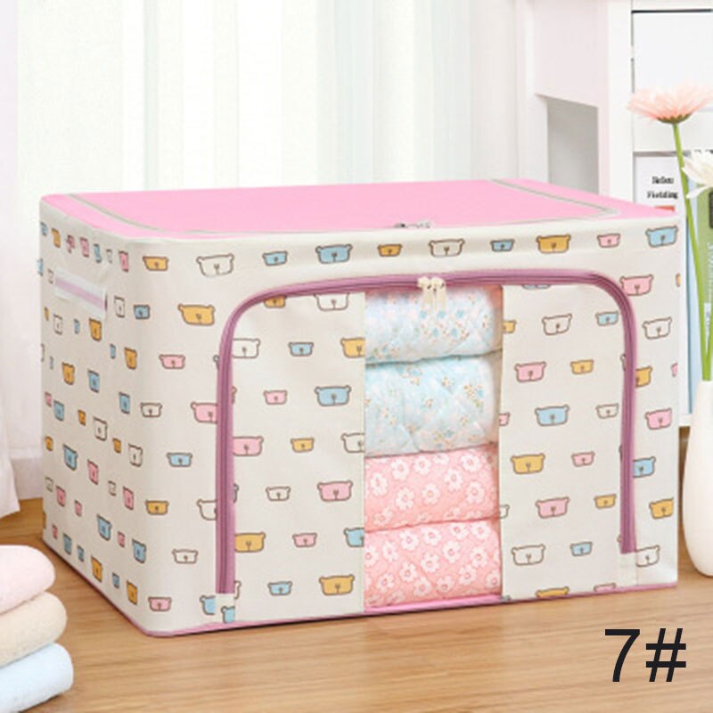 Caja de almacenamiento de tela Oxford, almacenamiento con marco de acero, ropa, colcha, juguetes, resistente al agua, contenedor organizador resistente al desgaste: 7