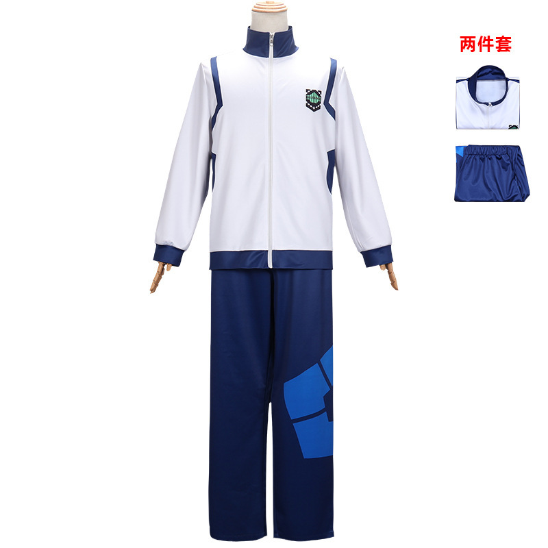 Blue Lock Reo Nagi Bachira Isagi Chigiri Cosplay Costume Zip Sportswear Tracksuit Sweatshirt Hoodie Halloween Carnival Clothes: XXXL / Blue