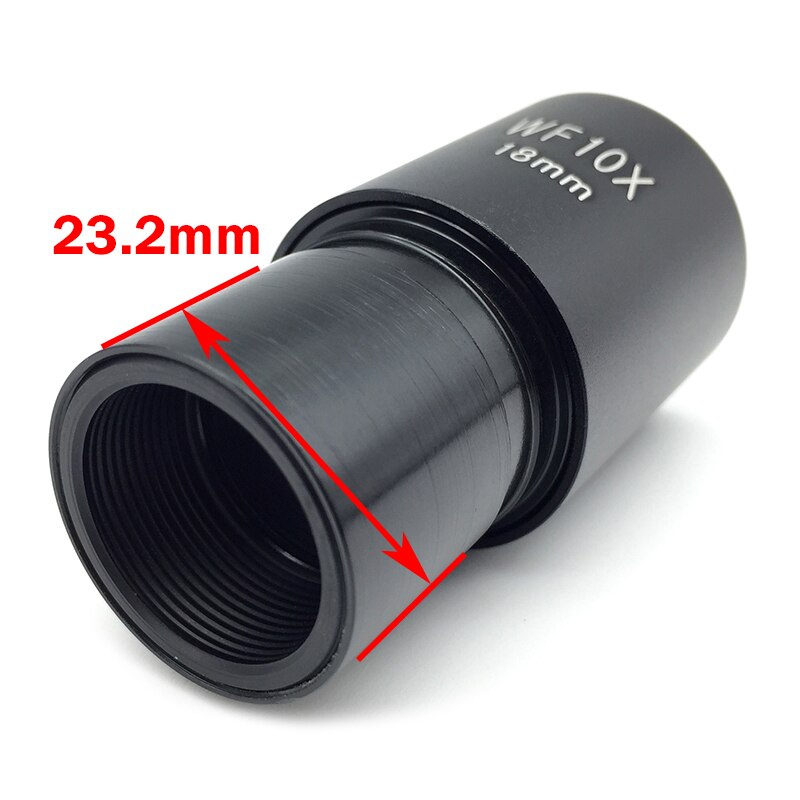 One Pair WF10X Eyepiece Wide Field View 18mm Optical Lens Eyepiece for Biological Microscope Eyepiece Lens Mounting Size 23.2mm