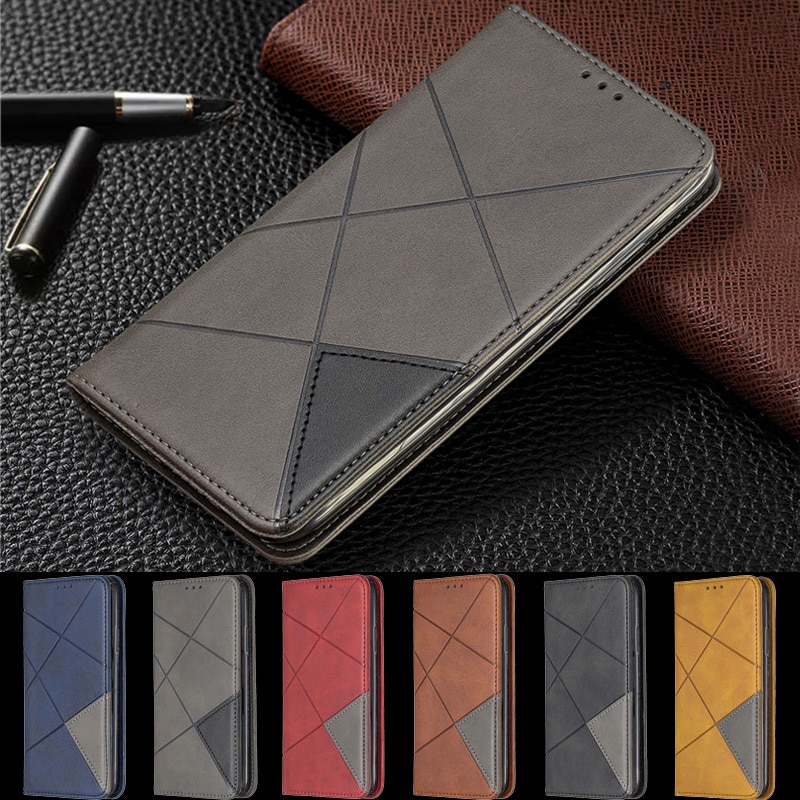 Voor samsung galaxy  a21s hoesje magnetische leren slanke hoes voor samsung  a21s sm -a217f a 21s a21 s flip stand zakelijke telefoonhoes