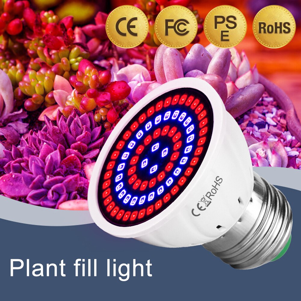 Lâmpada de plantas led e27/e14/mr16/gu10/b22, para crescimento de plantas, 220v, luz de preenchimento de planta lâmpada de led phyto para mudas de espectro completo