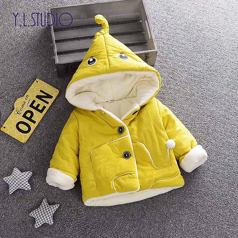 Y.L. Studio Baby Meisjes Winter Kleding 1 Jaar Jongen Katoen Gewatteerde Jas Hooded Thicken Little Peuter Cartoon Jas Leuke Kleding