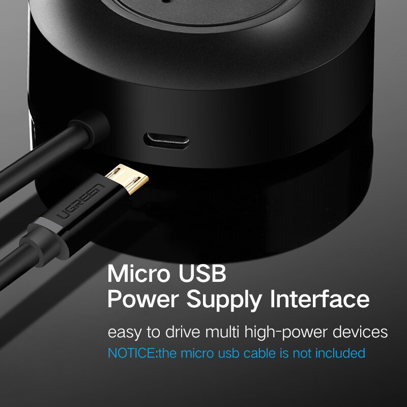 Ugreen USB HUB 4 Port USB 2.0 Splitter Switch with Micro USB Charging Port for iMac Computer Laptop Accessories OTG HUB USB