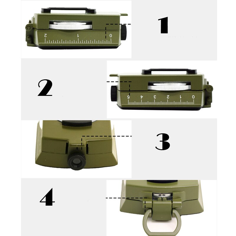 Precision American Multifunctional Green Pointer Compass Portable Folding Traveling Hiking Aluminum Outdoor Compass