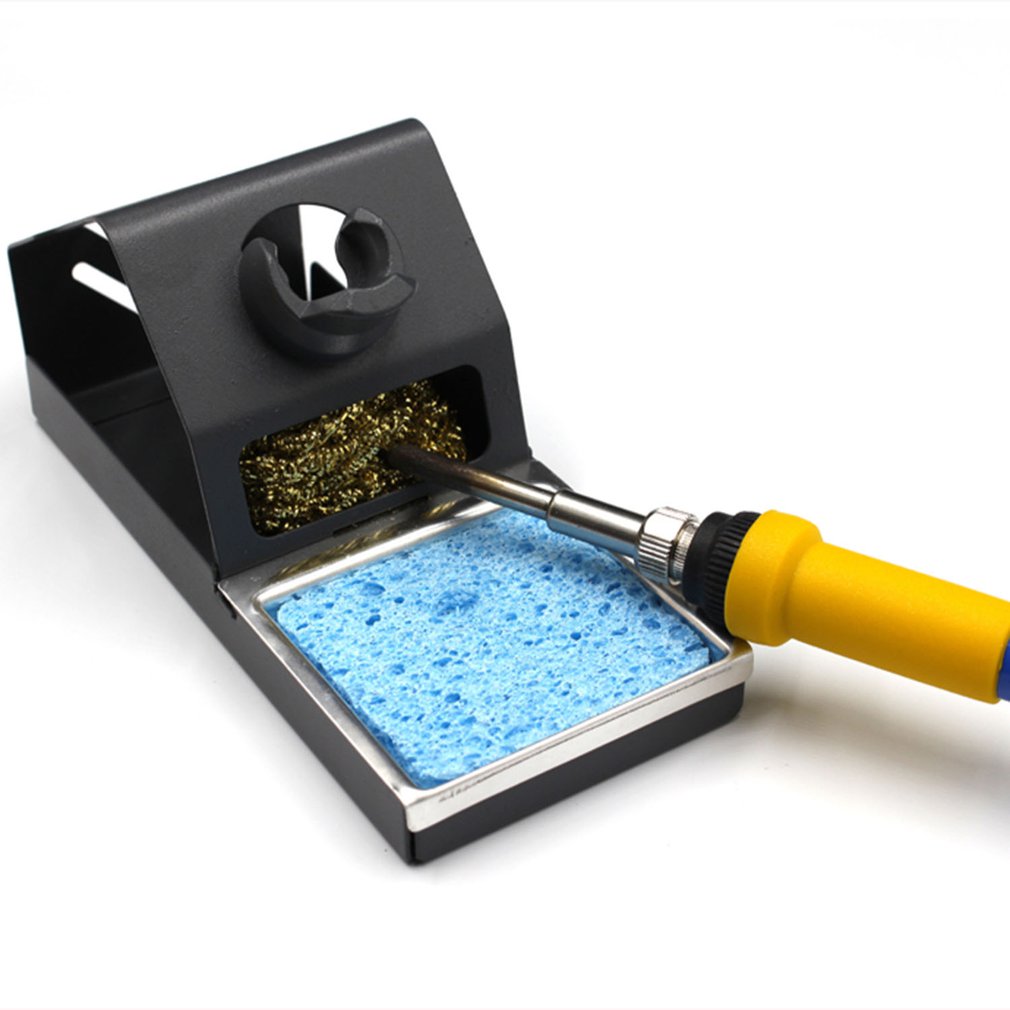 Soldering Iron Stand Holder Welding Tool Handle Metal Support Station Frame Bracket Base With Solder Sponge High Temperature