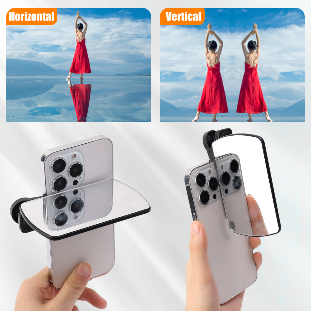 Kit de Clip para cámara con reflejo de espejo para teléfono móvil, accesorios para Selfie con lente para exteriores, juego de Clips ajustables para asistente de disparo