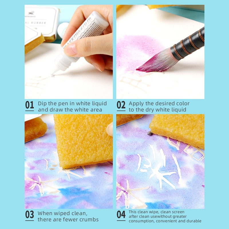 Watercolor eraser beginner left white plastic pigskin adult watercolor white liquid cleaning eraser art supplies