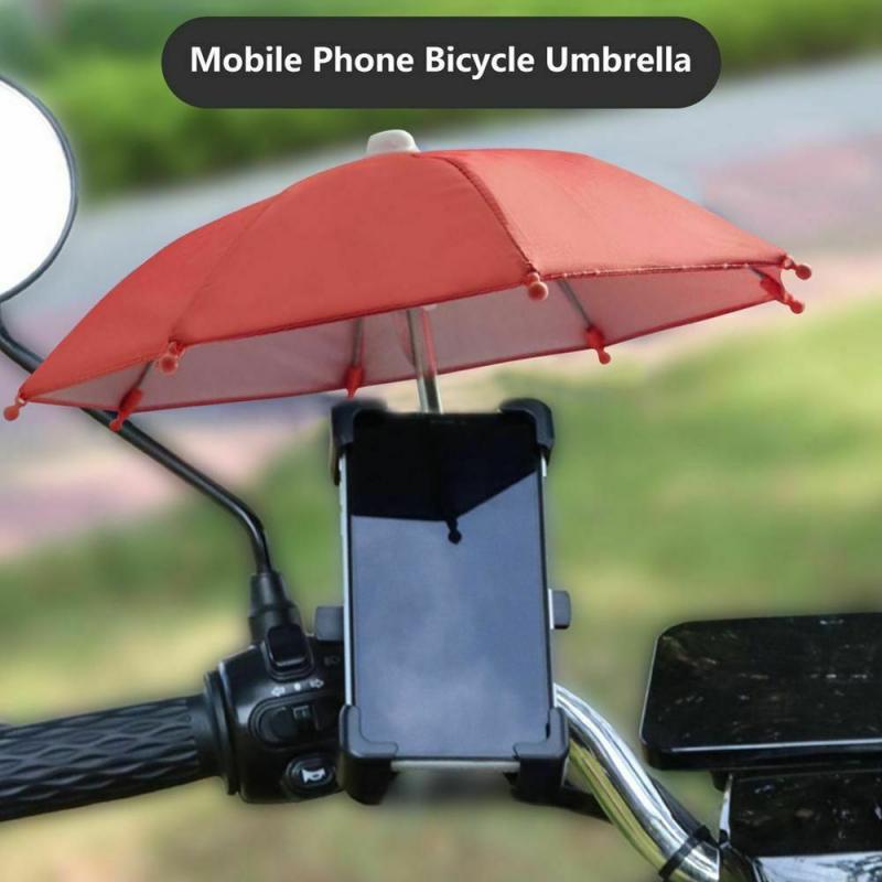 1Pc Mobiele Telefoon Houder Motorfiets Fiets Paraplu Draagbare Waterdichte Mini Parasol Waterdicht Anti-Permeabiliteit Speelgoed Paraplu