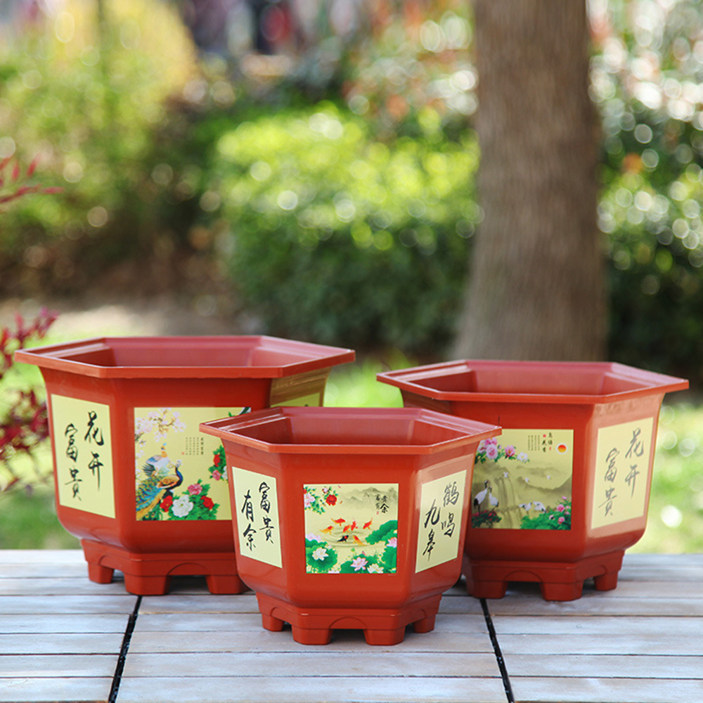 Practical Plastic Flower Pot Resin Large-diameter Potted Bonsai Garden Supplies Thickened Hydroponic Planter