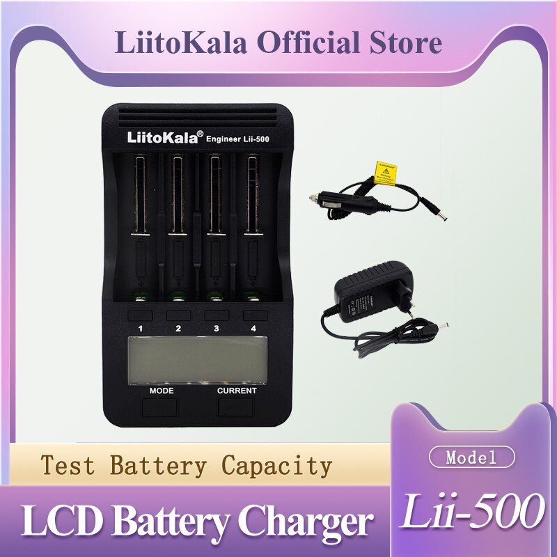 Liitokala lii -600 lii -500 lii -500s lcd 3.7v 1.2v 18650 26650 21700 akkulaturi, testaa akun kapasiteetin kosketusohjain