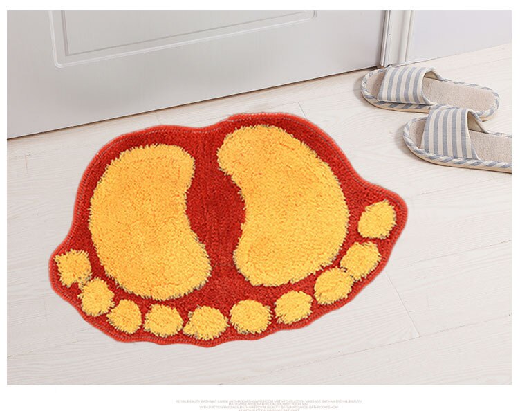 Esteiras de banho da cópia do pé, tapete antiderrapante do banheiro, esteira toalete tapete para baneiro, tapetes da almofada de banho do tapete do banheiro, mini esteiras do microfiber: Amarelo