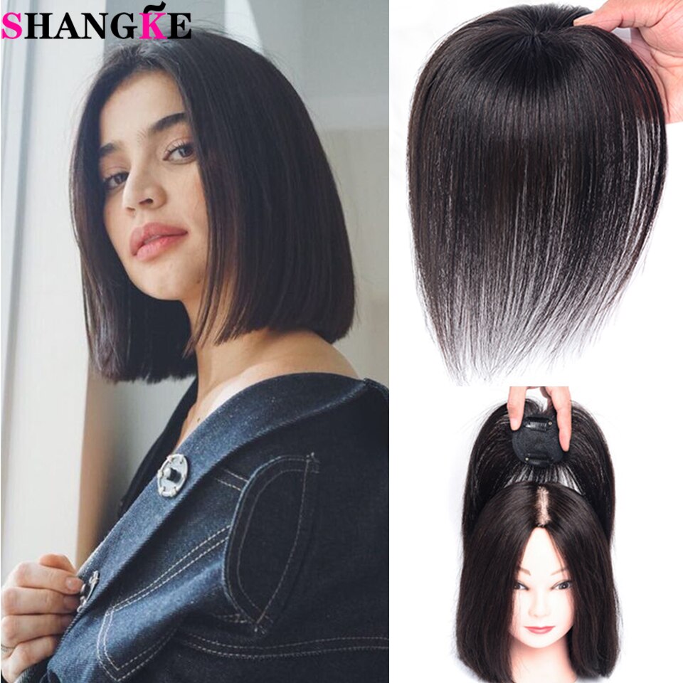 Shangke Lange Synthetische Haar Clip In Hair Extension Clip In Toupetje Haarstukjes Rechte Natuurlijke Franje Haar Voor Vrouwen