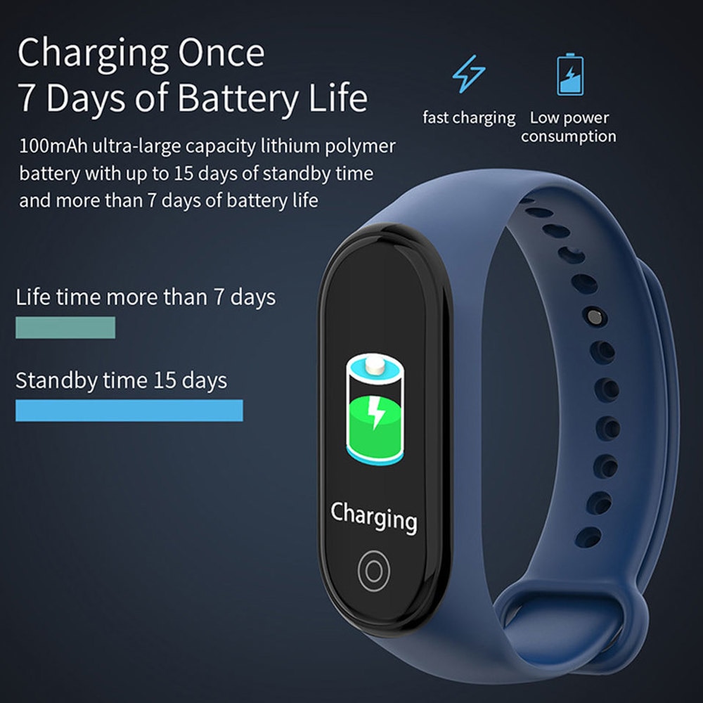 M4 relógio inteligente pulseira à prova d' água, monitoramento de pressão sanguínea, frequência cardíaca, banda inteligente 4, monitoramento fitness, pulseira para android, ios