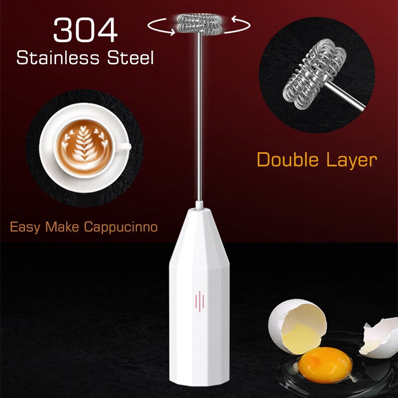 Electric Milk Fother Handheld Foamer Coffee Whisk Egg Beater Cappuccino Stirrer Mini Portable Blender Kitchen Tool