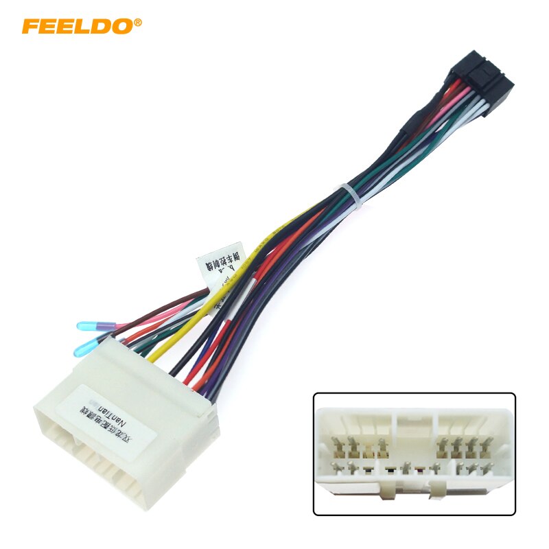 Feeldo Auto Audio Radio 16PIN Kabelboom Adapter Voor Ssangyong Chevrolet Spark Power Calbe Plug Head Unit Harness # HQ6386