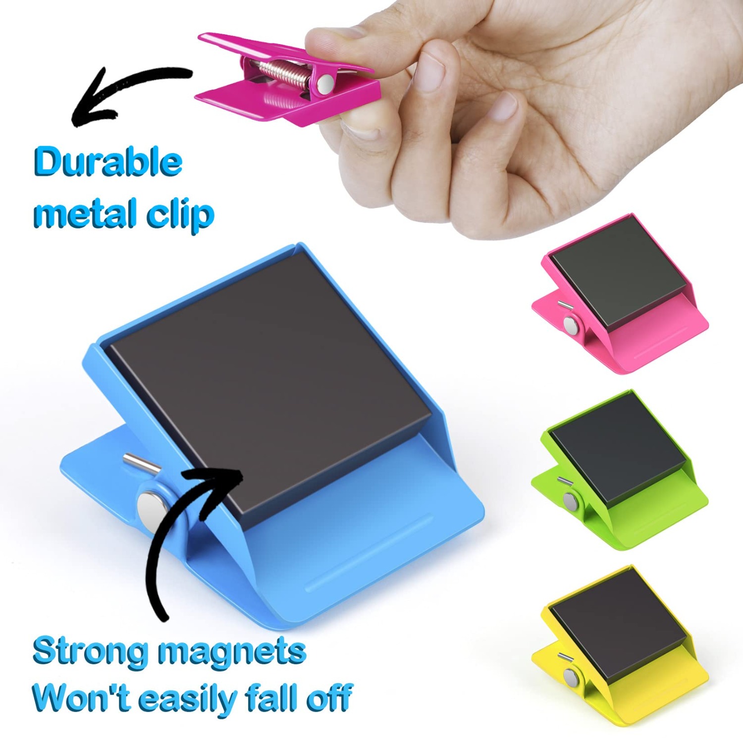 Kühlschrank-Magnetklammern, robuste Kühlschrankmagnete, Clips für Whiteboard, mehrfarbige magnetische Klemme aus Metall