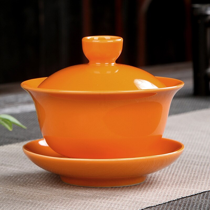 130ml terrin kinesisk keramisk tekop drinkware tekopper kopper porcelæn kinesisk traditionelt tesæt med låg og underkop: 01