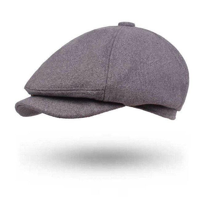 Gorros de Newsboy para hombre, boina para ancianos de mediana edad, sombrero para Conductor, gorra plana de hiedra de , Otoño e Invierno: Gris