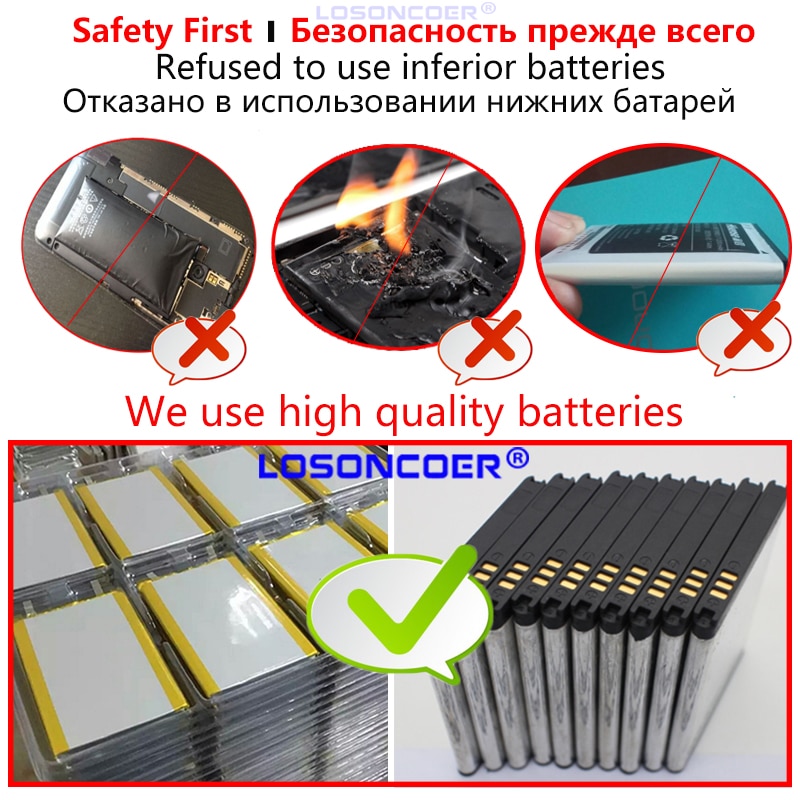 100% Original LOSONCOER 3850mAh AGPB016-A001 Li-Polymer for Sony Xperia M5 Battery M 5 E5603 E5606 E5653 E5633 E5643 E5663