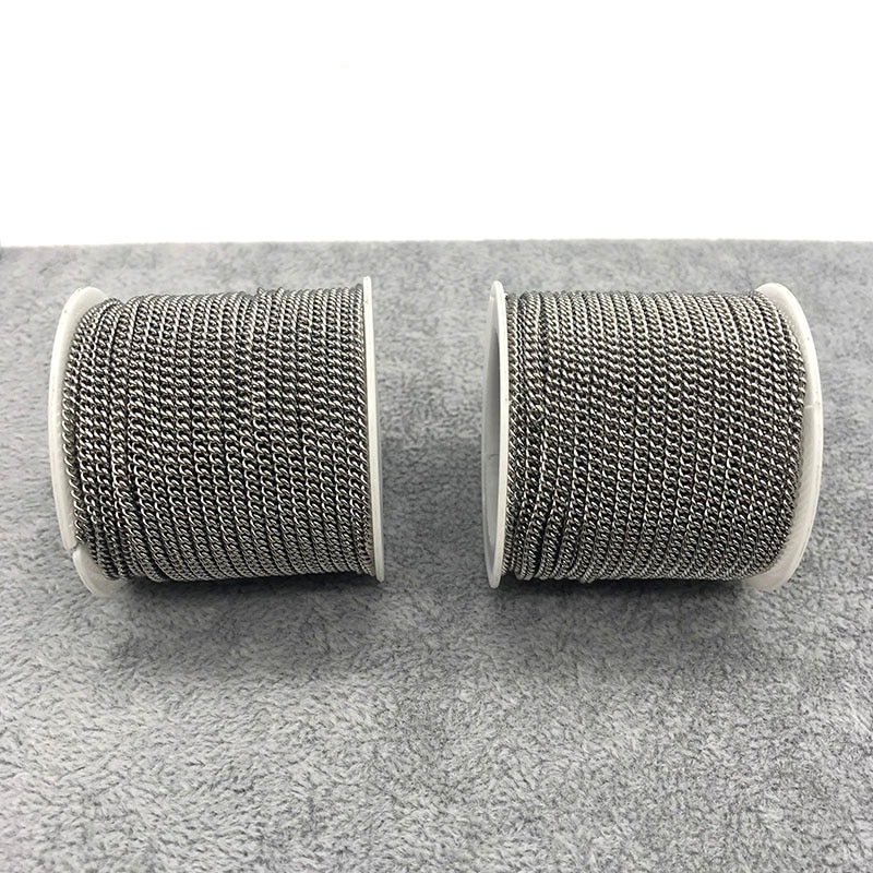 2 m/Roll 100% Zilver Rvs Ketting voor DIY Sieraden Maken Handgemaakte Ketting Armbanden Bevindingen Breedte 2.2mm