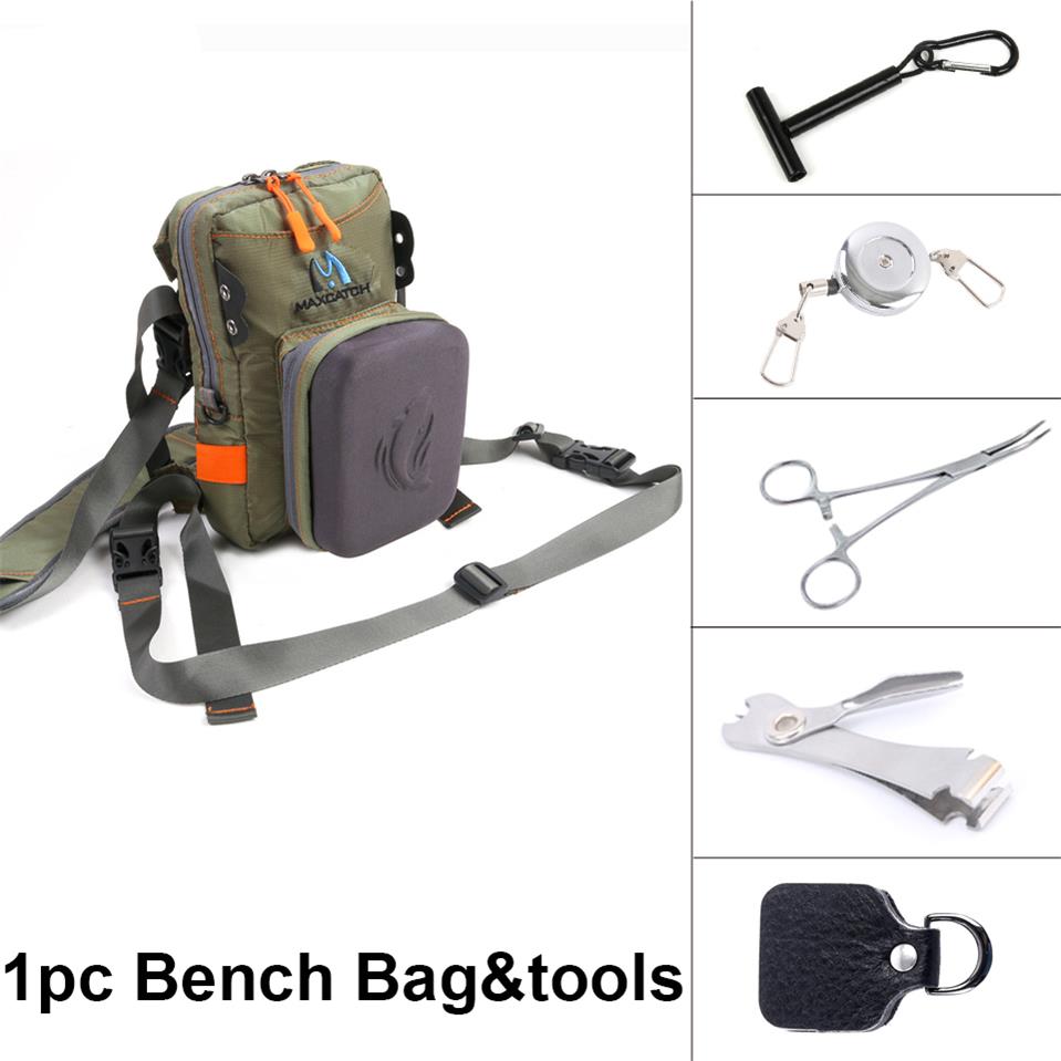 Maximumcatch latać torba wędkarska wędkarska torba piersiowa torba muchowa z pięcioma wędkarskimi akcesoria narzędziowe: Chest pack z Tool