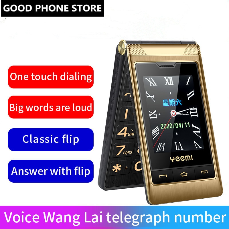 Leder Tasche Yeemi G10-C Dual Display Dual Sim 5900mAh Flip Mobile Handy Große Tastatur Großen Stimme GSM 2G Ältere Zelle