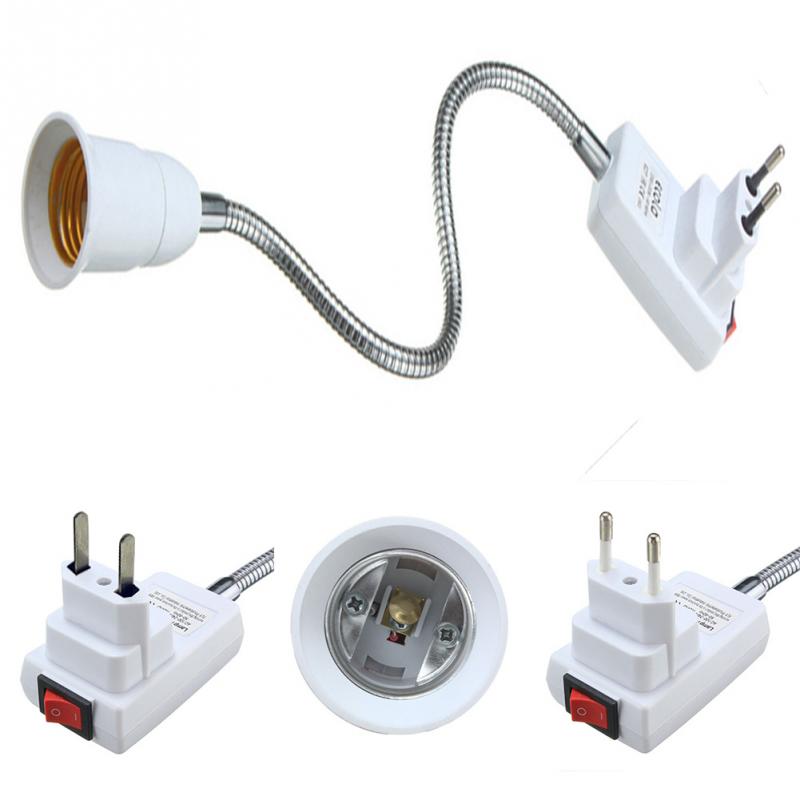 Portalámparas de luz E27, convertidor de extensión Flexible, enchufe adaptador, enchufe europeo/estadounidense