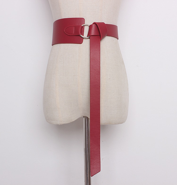 [EAM] été printemps nouvelle décontracté solide cinq couleurs ceinture femme large ceinture longue 128cm en cuir souple à la AA213