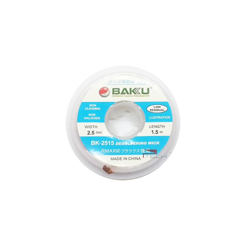 BAKU Solder Wick Remover Desoldering Braid Flux Roll 1.5mm 2.5mm 3mm for BGA Soldering