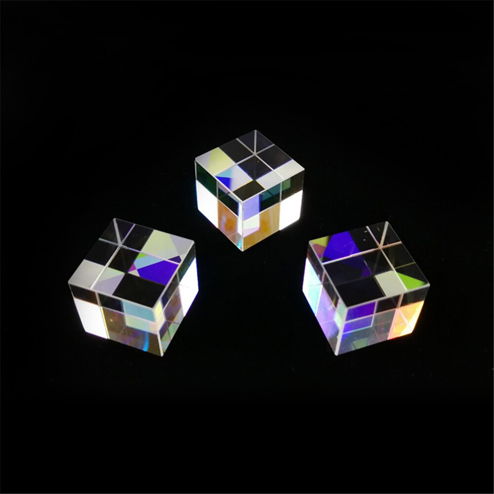 Rainbow Prism Optical Glass Six-Sided Bright Light Combine Cube Physics Teaching Refracted Light Spectrum Experiment Instrument